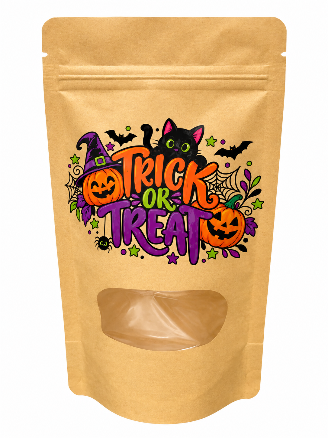 Tear Notch Oval Window Kraft Paper Stand Up Pouch with Zip Lock