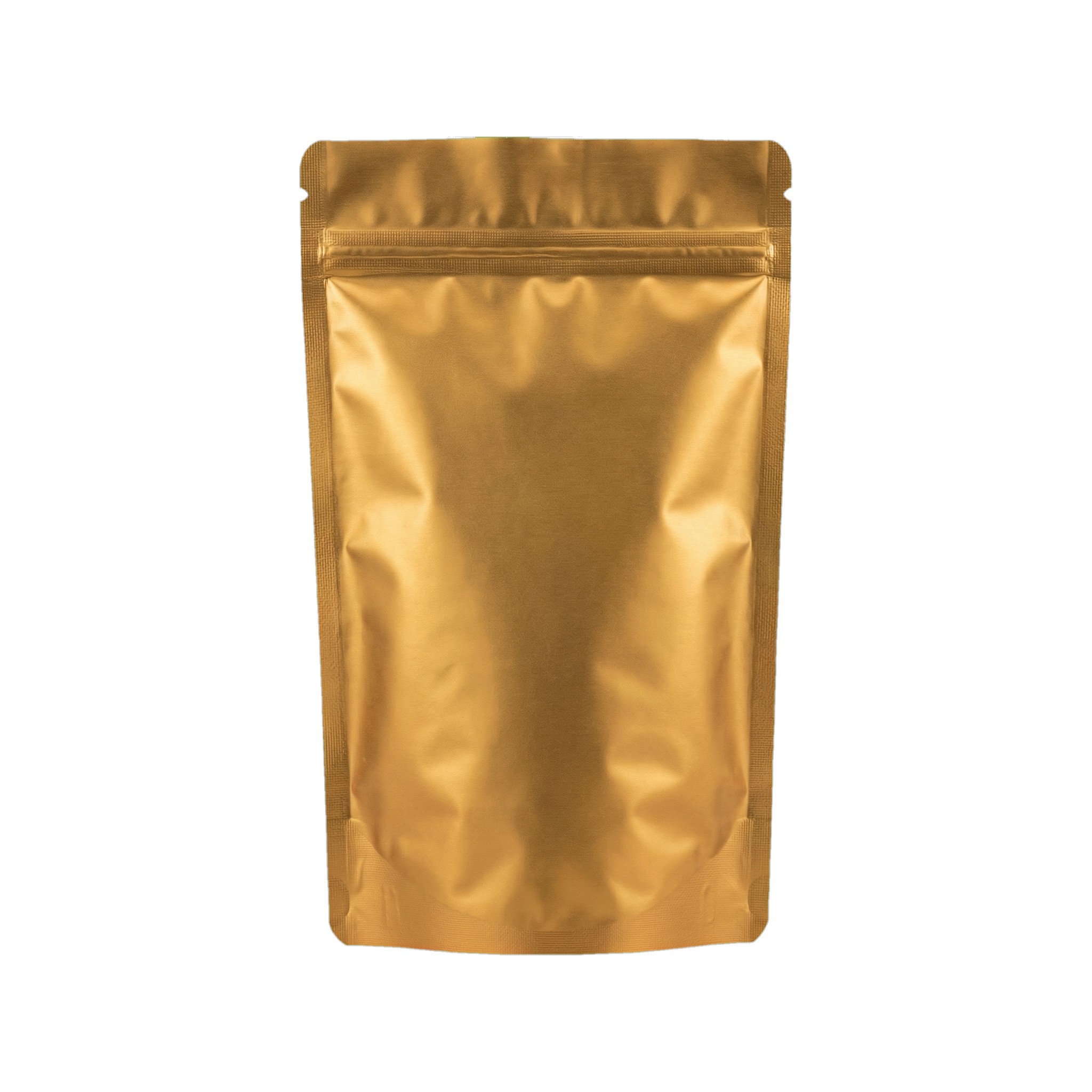 Gold Aluminium Stand Up Pouch with Zip Lock and Tear Notch