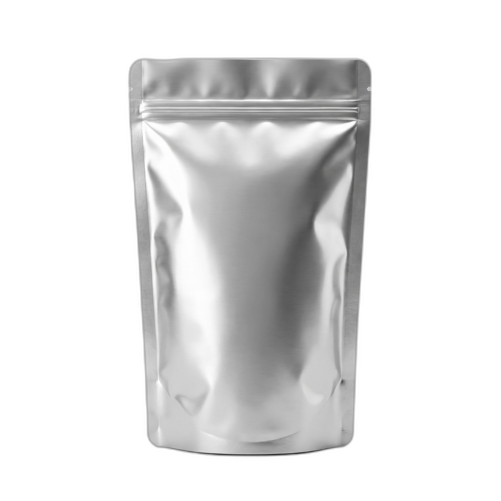 Silver Aluminium Foil Stand Up Pouch with Zip Lock and Tear Notch