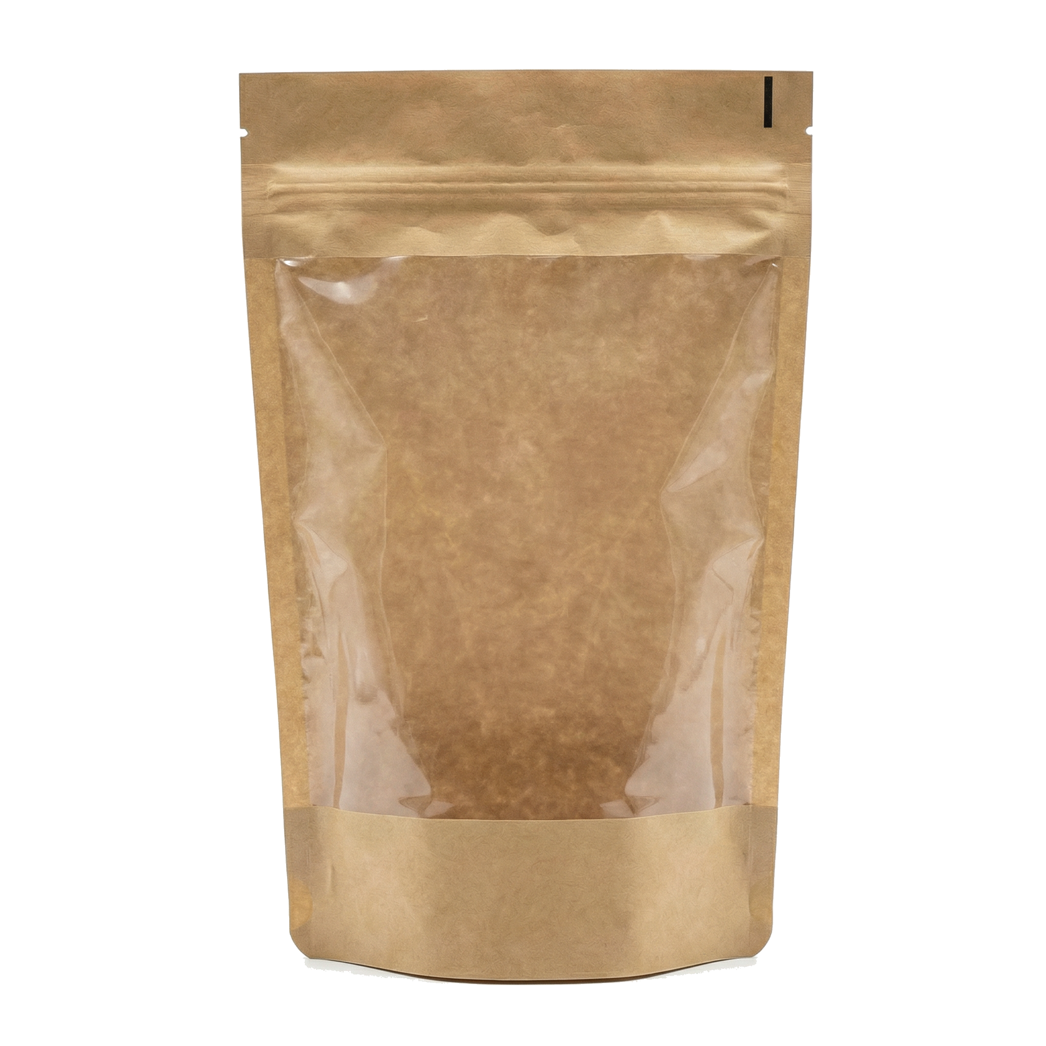 Window Kraft Paper Stand Up Pouch With Zip Lock