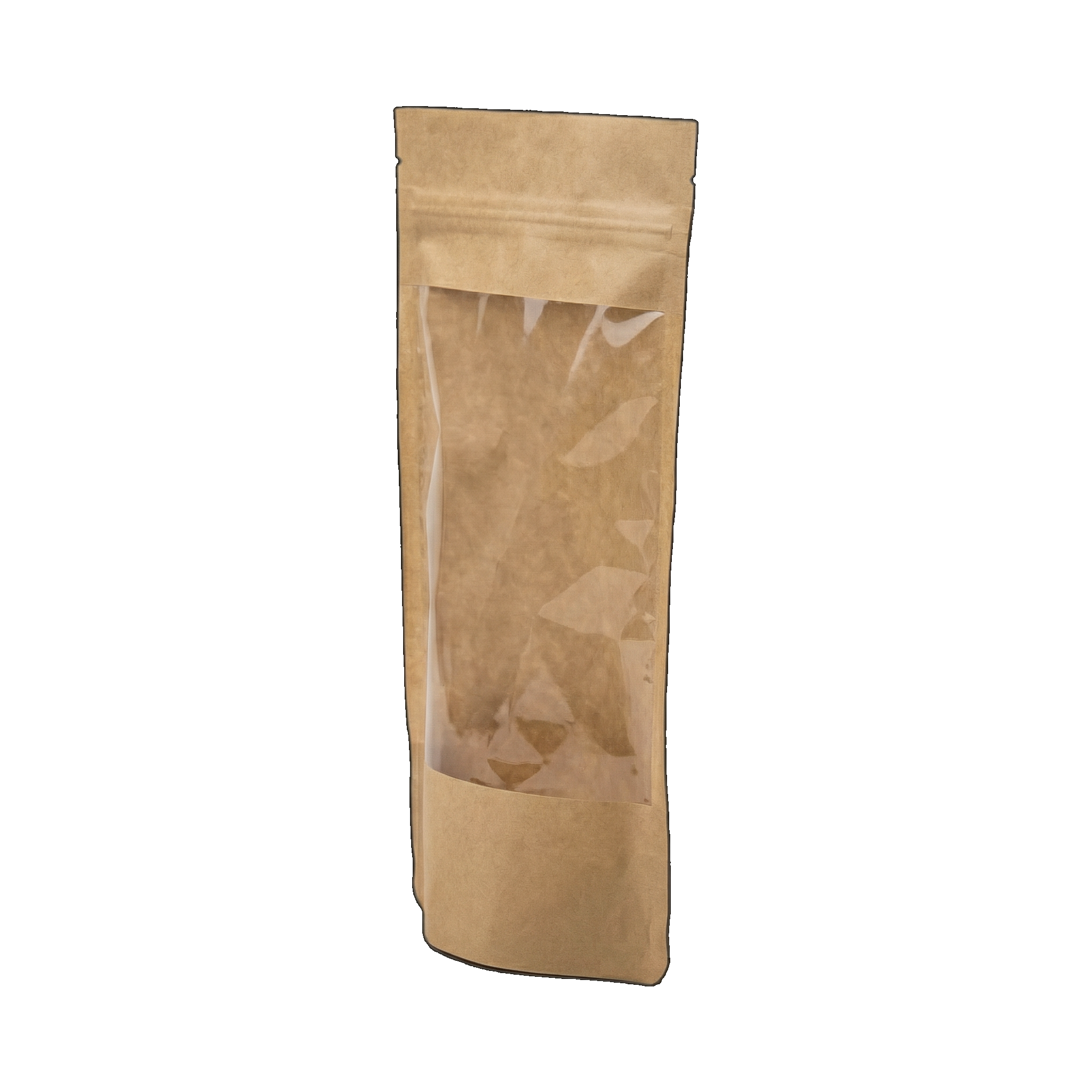Window Kraft Paper Stand Up Pouch With Zip Lock