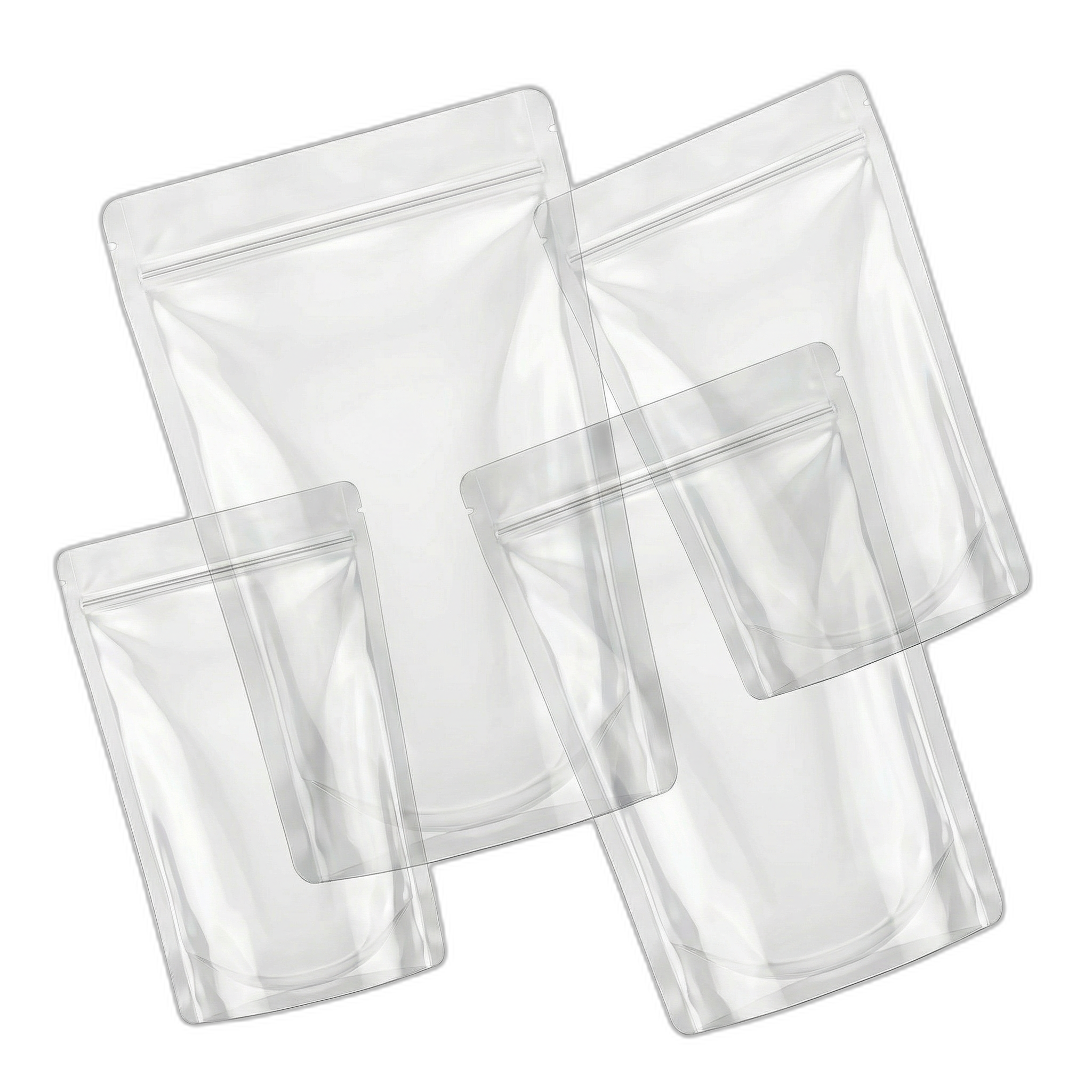 Transparent Stand Up Pouch Sealable With Zip Lock