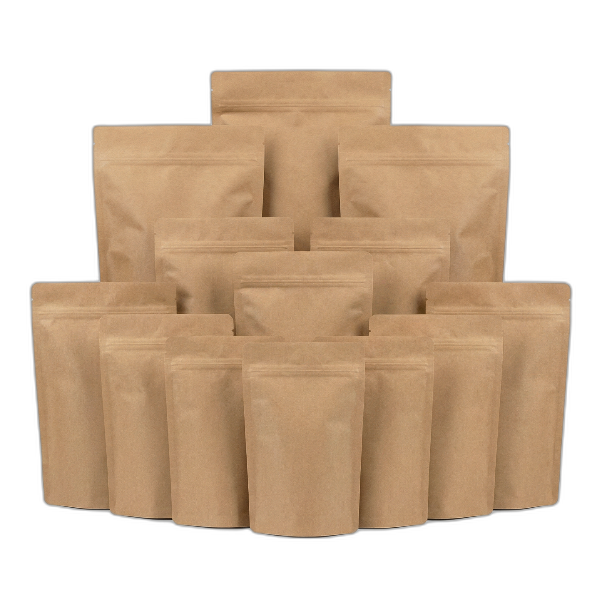 Kraft Paper Aluminium Stand Up Pouch with Zip Lock and Tear Notch