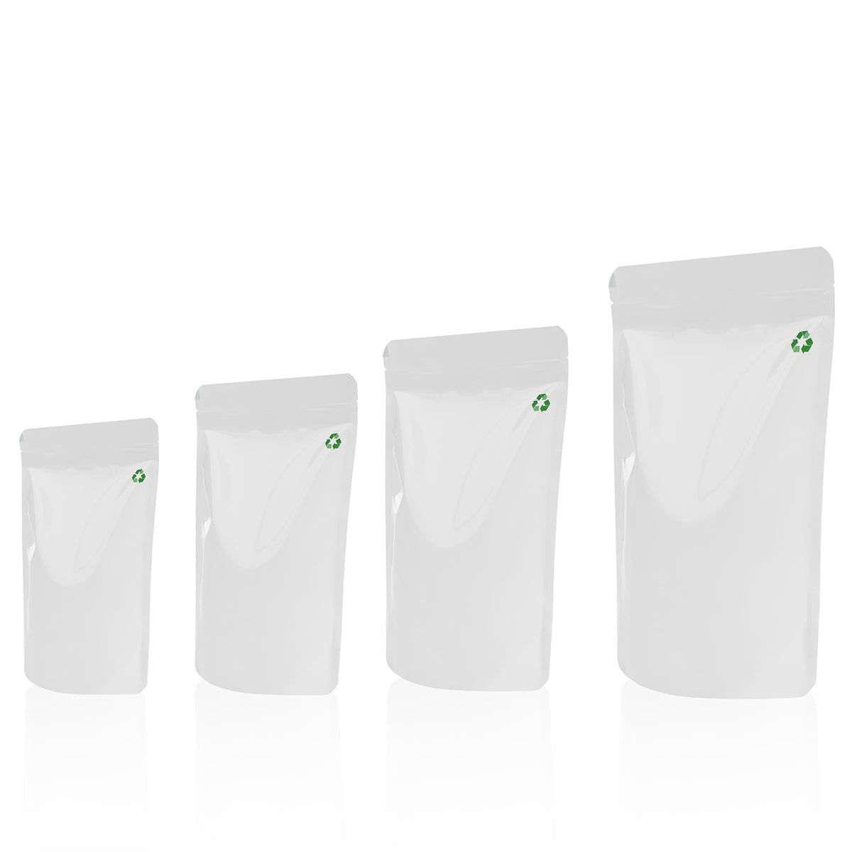 Recyclable White Stand Up Pouch With Zip Lock