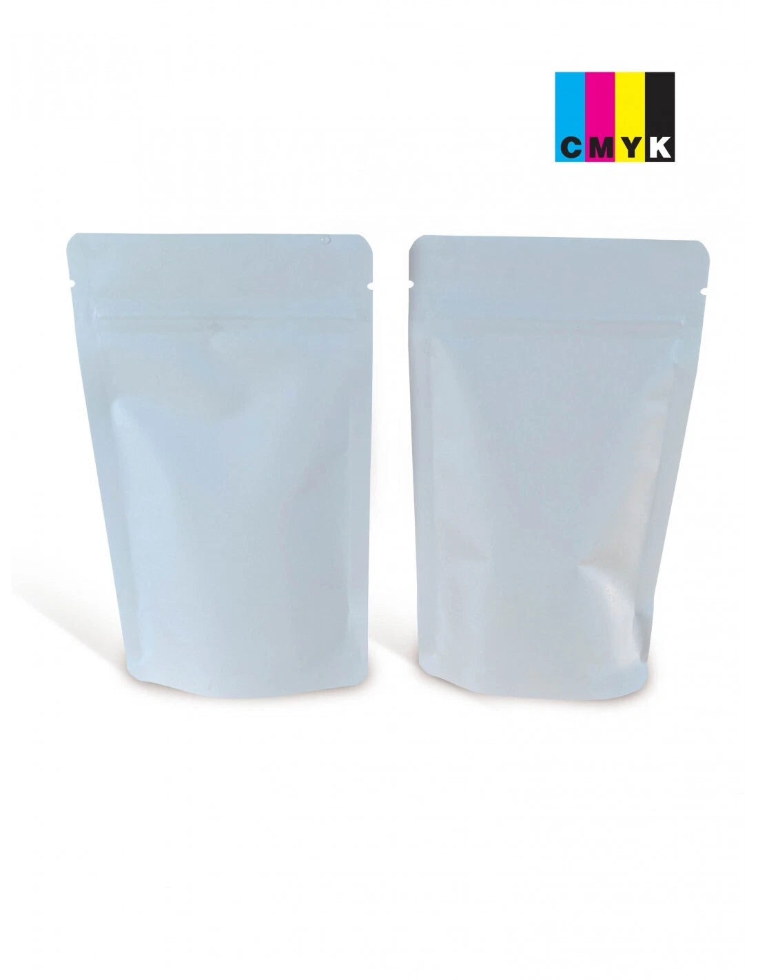 White Matt Fully Biodegradable Stand Up Pouch With Zip Lock