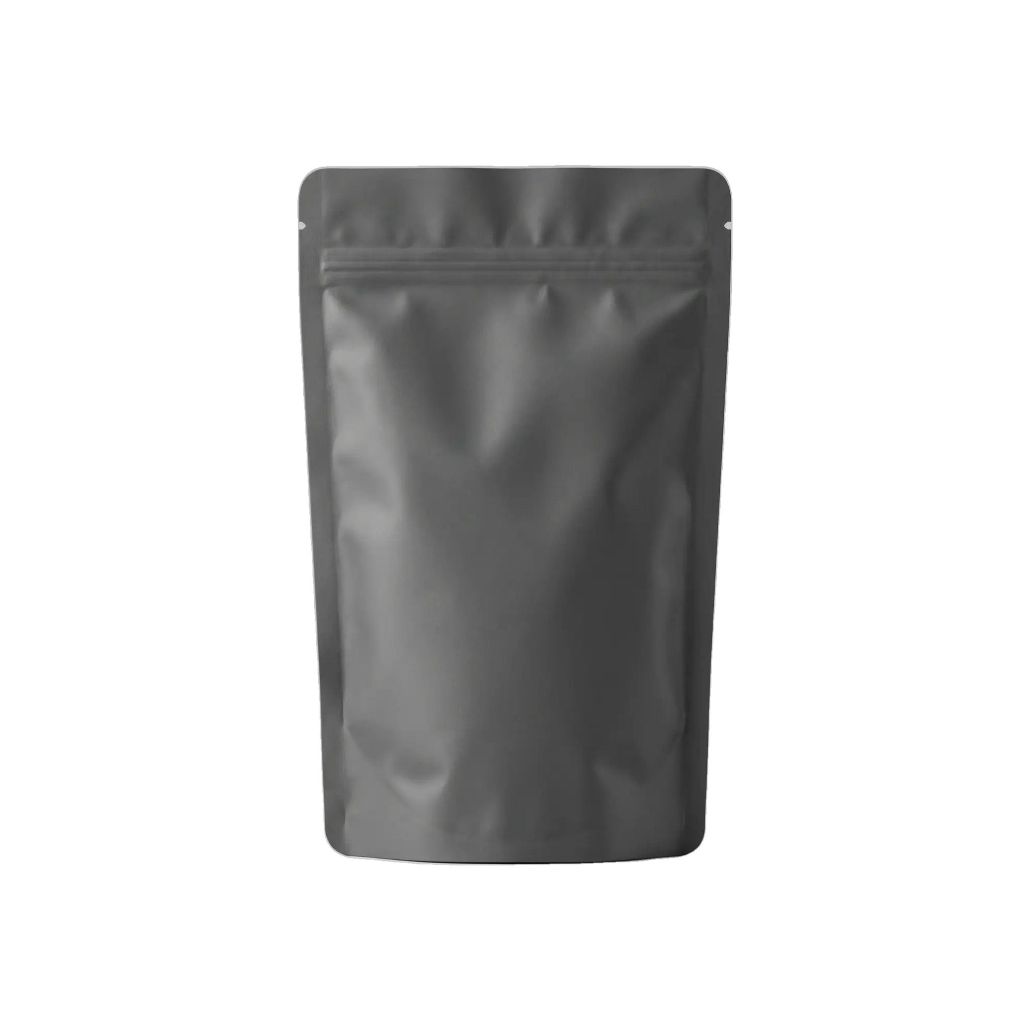 Black Aluminium Foil Matt Stand Up Pouch with Zip Lock and Tear Notch