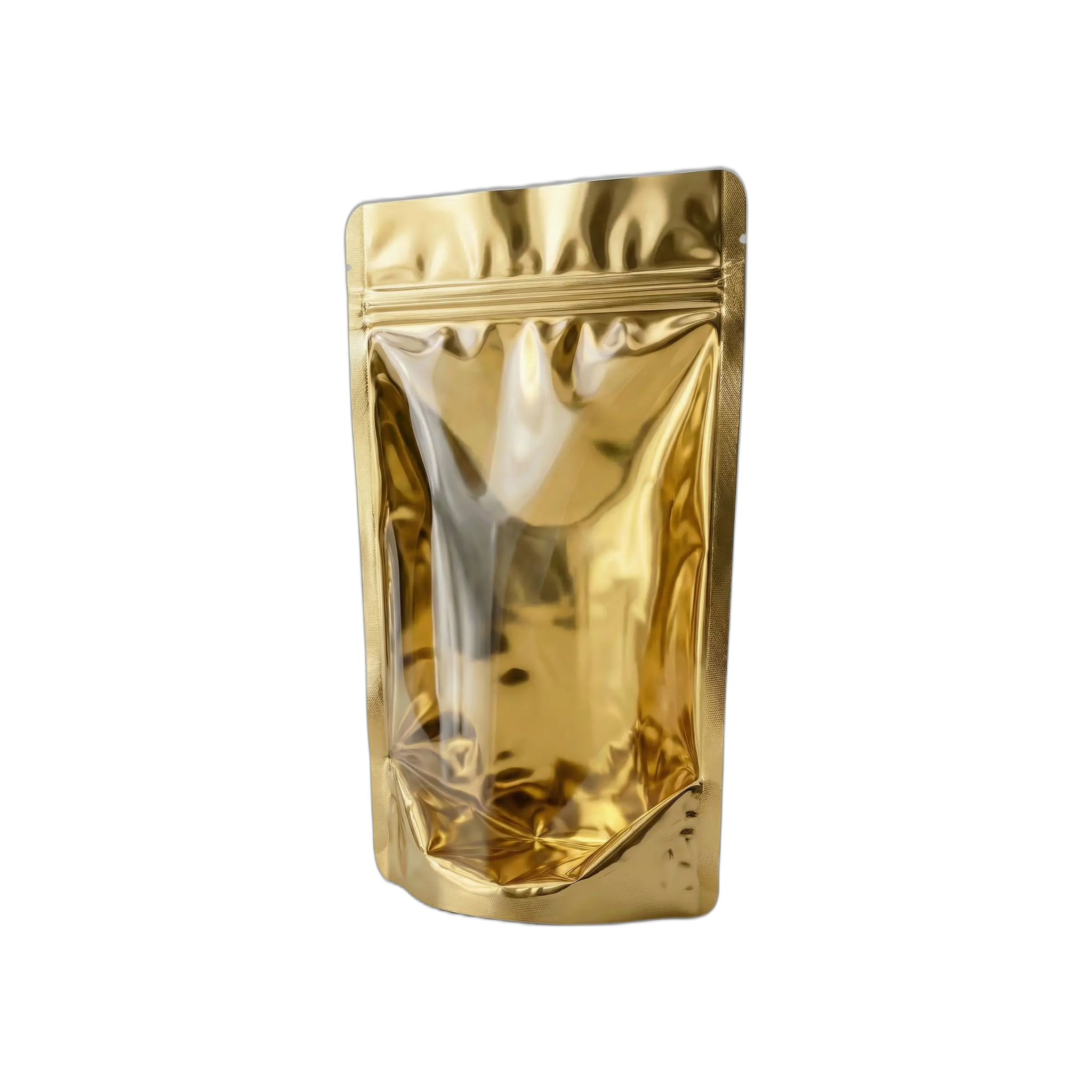 Gold One Side Transparent Stand Up Pouch with Zip Lock