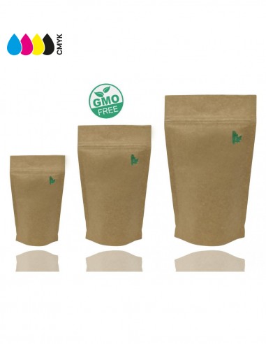 Fully Biodegradable High Barrier Stand Pouch with Zip Lock - Capacity/Size : 500ml (130 x 225mm)- Select quantity : 100