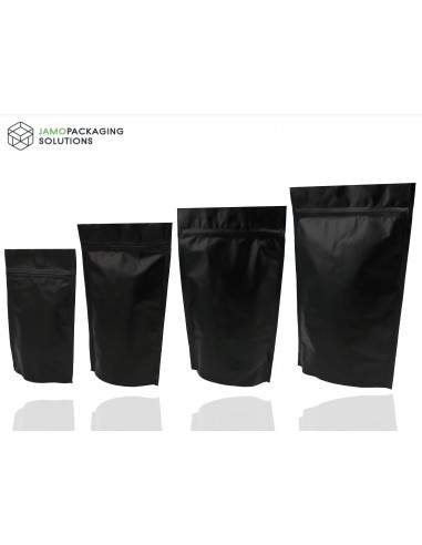 Black Matt Stand Up Pouch with Zip Lock